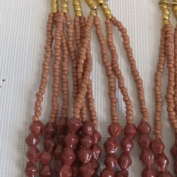 Colorful Seed Beaded Multicolored Multi Strand Layered Statement Boho Necklace - Picture 4 of 9